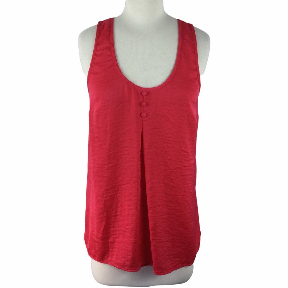 Candie's Deep Coral Flowy‎ Tank w/Bow in Back, Med